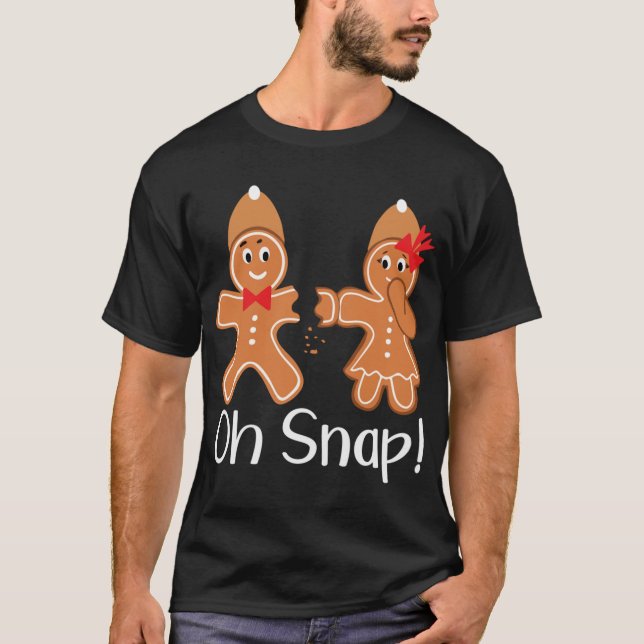 Pepparkaksgubbe Oh Snap Funny jul T Shirt (Framsida)