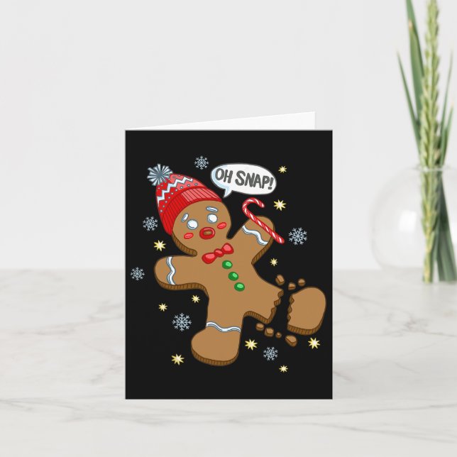 Pepparkaksgubbe Oh Snap-jul Kort (Framsida)