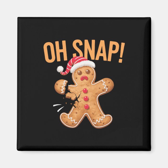 Pepparkaksgubbe Oh Snap-jul Magnet (Framsidan)