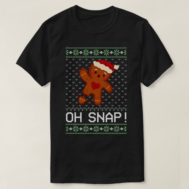 Pepparkaksgubbe Oh Snap-jul T Shirt (Design framsida)