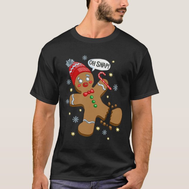Pepparkaksgubbe Oh Snap-jul T Shirt (Framsida)