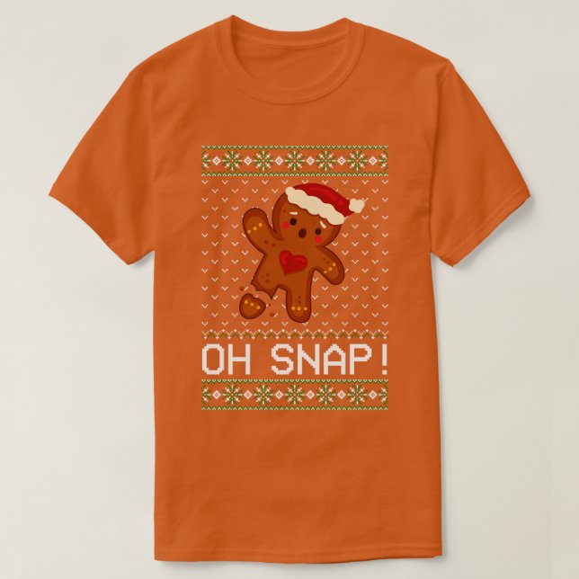 Pepparkaksgubbe Oh Snap-jul T Shirt (Design framsida)