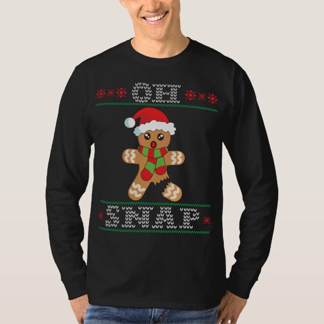 Pepparkaksgubbe Oh Snap jul Ugly Sweater T Shirt (Framsida)