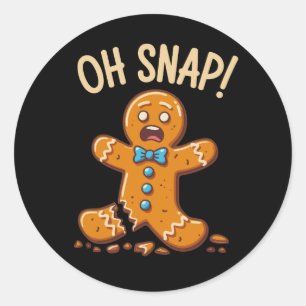Pepparkaksgubbe Oh Snap Julbakning Av Kakor Runt Klistermärke