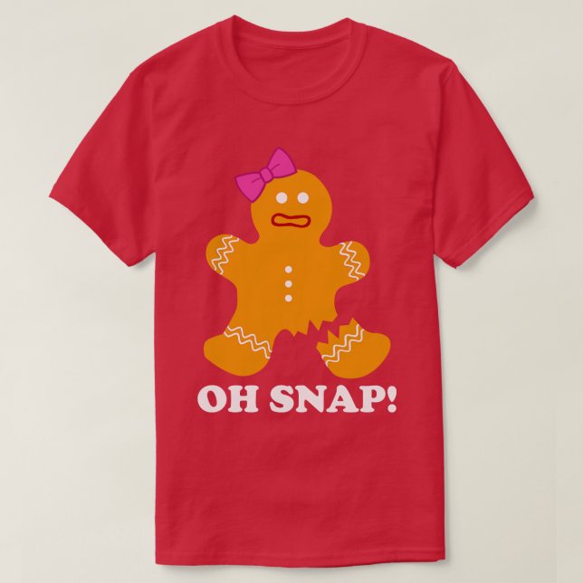 Pepparkaksgubbe Oh Snap-Julnyj Cookie Bak T Shirt (Design framsida)