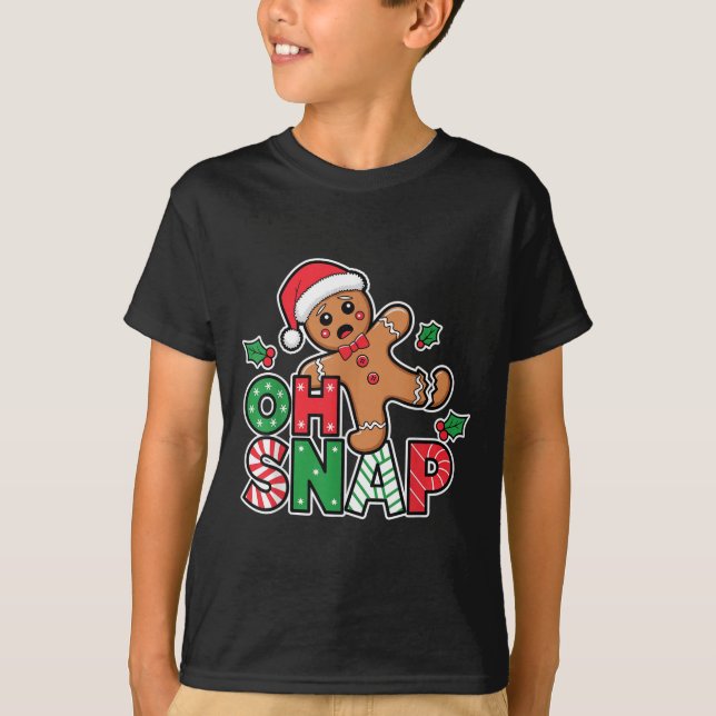 Pepparkaksgubbe Oh Snap-Julnyj Cookie Bak T Shirt (Framsida)