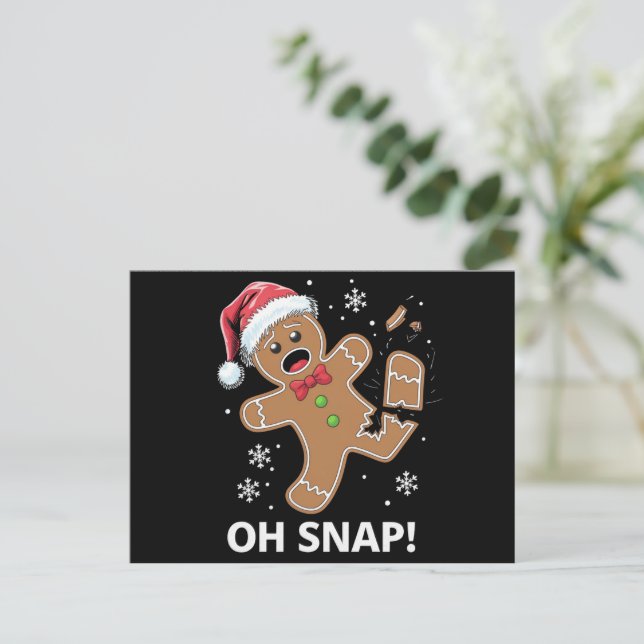 Pepparkaksgubbe Oh Snap-Julnyj Cookie Helg Vykort (Stående Fram)