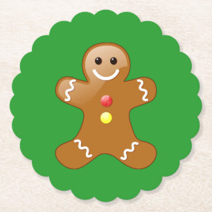 Pepparkaksgubbe om Grönt Underlägg Papper