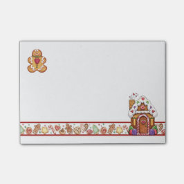 Pepparkaksgubbe- & pepparkakahus som Posta-Det Post-it Block