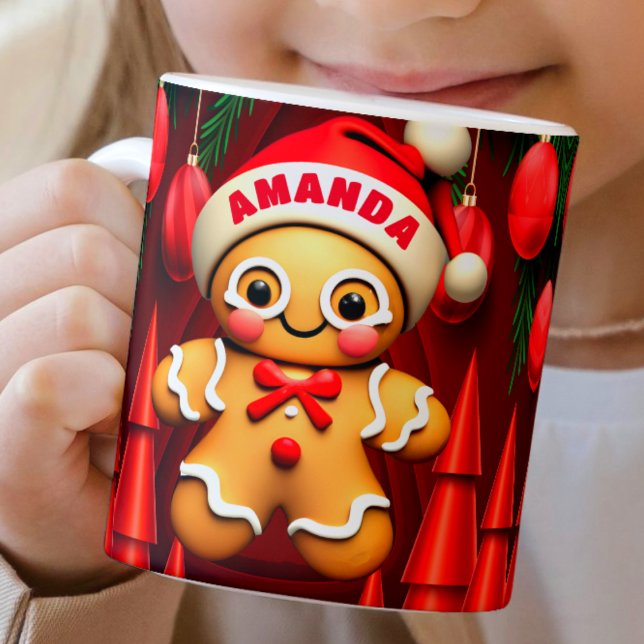 Pepparkaksgubbe Personlig Kids Hett Chocolate Kaffemugg (Skapare uppladdad)