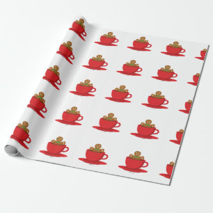 Pepparkaksgubbe Relaxera i Hett Choklad Red Kopp Presentpapper