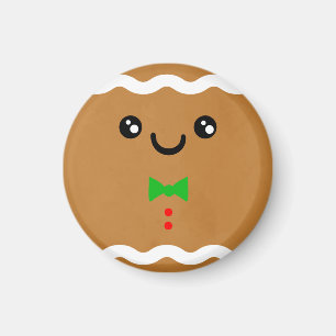 Pepparkaksgubbe rolig brödbrödman i julingerbrödan magnet