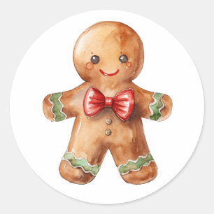 Pepparkaksgubbe Runt Klistermärke