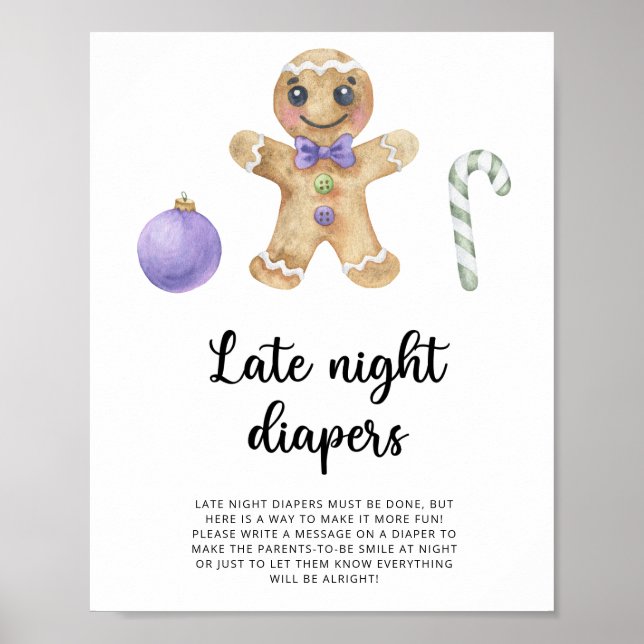 Pepparkaksgubbe \ Sent nattblöjspel Poster (Framsidan)