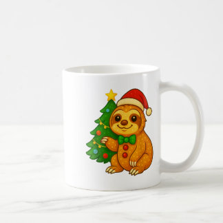 Pepparkaksgubbe Sloth Santa Hat Julgran Kaffemugg