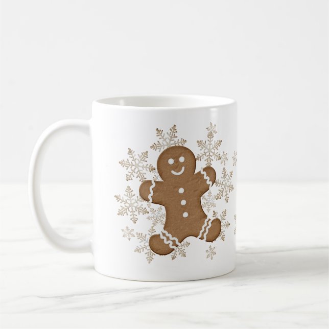Pepparkaksgubbe Snowflake-Helgdag Cookie Kaffemugg (Vänster)