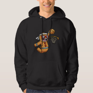 Pepparkaksgubbe Spela basket jul Julafton Hoodie