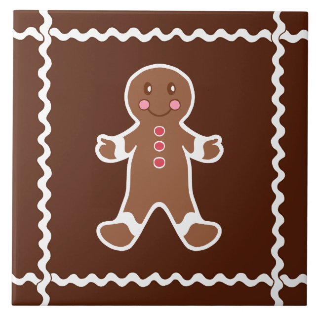 Pepparkaksgubbe Trivet Tile Kakelplatta (Framsidan)