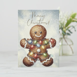 Pepparkaksgubbe Vinter Jul Julkort