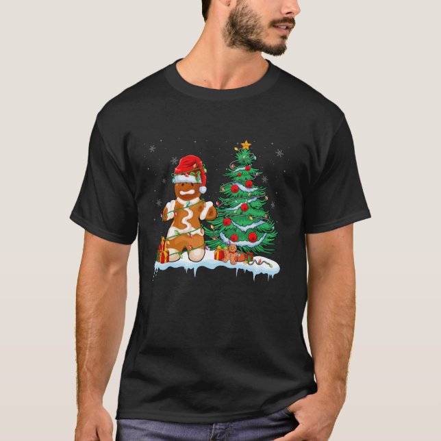 Pepparkaksgubbe Wearing Santa Hat Julafton Light C T Shirt (Framsida)
