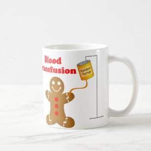 Pepparkaksgubbeblodbank och blodtransfusion kaffemugg