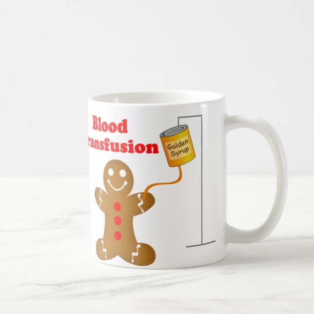 Pepparkaksgubbeblodbank och blodtransfusion kaffemugg (Höger)