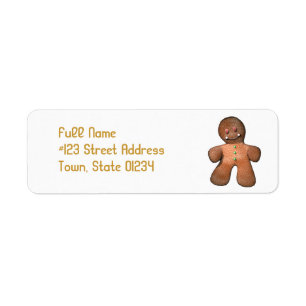 Pepparkaksgubbebrevskickandeetiketter Returadress Etikett