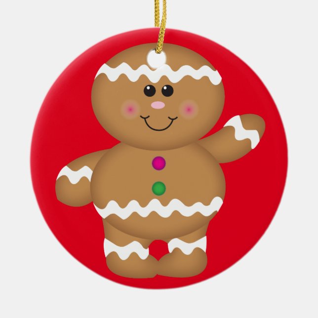 Pepparkaksgubbejuldekoration Julgransprydnad Keramik (Framsidan)