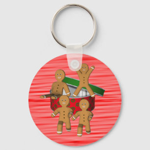Pepparkaksgubbejulhelgdag Keychain Nyckelring