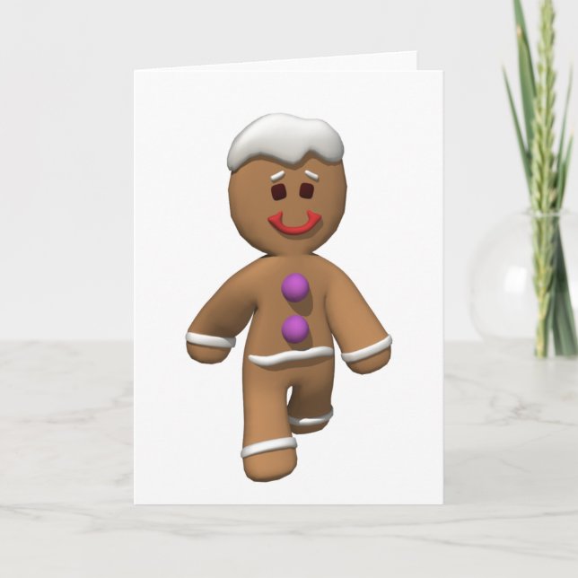 Pepparkaksgubbejulkort Helgkort (Framsida)