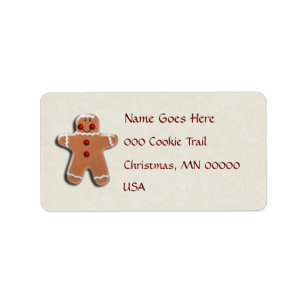 Pepparkaksgubbekaka Adressetikett