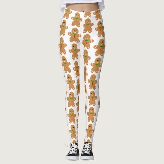 Pepparkaksgubbemönster Leggings (Framsida)