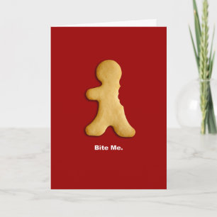 Pepparkaksgubben "biter mig" kortet helgkort