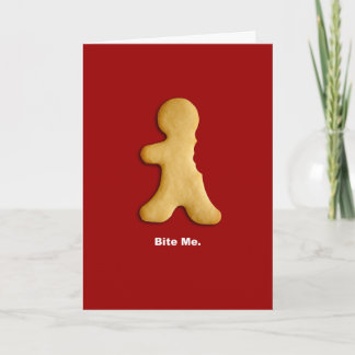 Pepparkaksgubben "biter mig" kortet helgkort