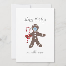 Pepparkaksgubben Covid jul Funny Ansikte Mask Julkort