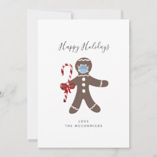 Pepparkaksgubben Covid jul Funny Ansikte Mask Julkort