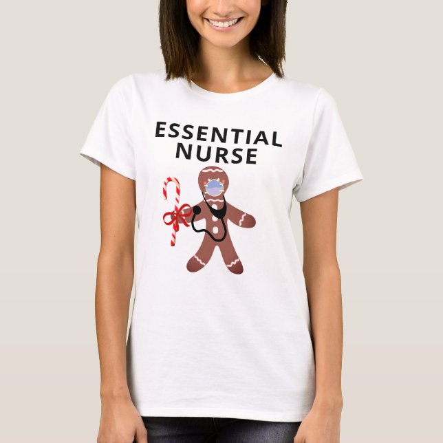 Pepparkaksgubben Covid Mask Covid Ansikte vid jul T Shirt (Framsida)
