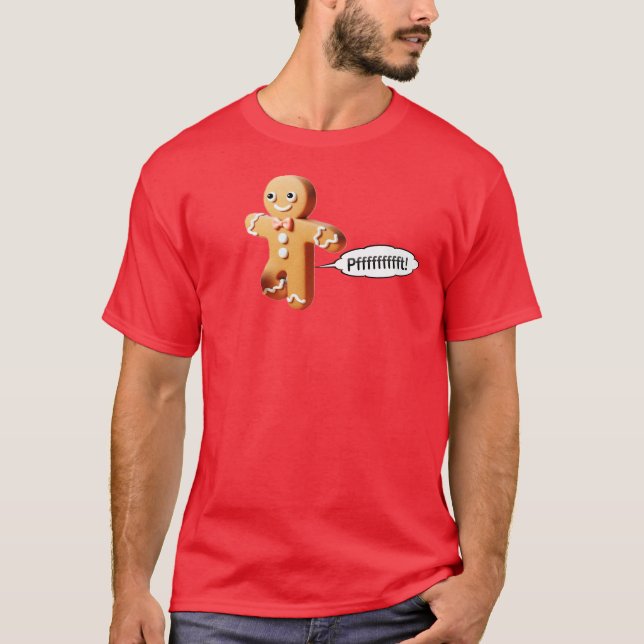Pepparkaksgubben Cute Farting - jul T Shirt (Framsida)
