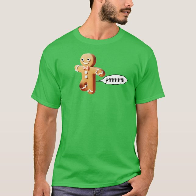 Pepparkaksgubben Cute Farting - jul T Shirt (Framsida)