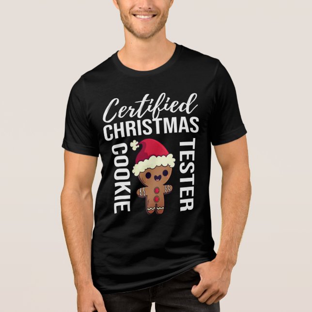 Pepparkaksgubben Cute jul Cookie Tester T Shirt (Framsida)