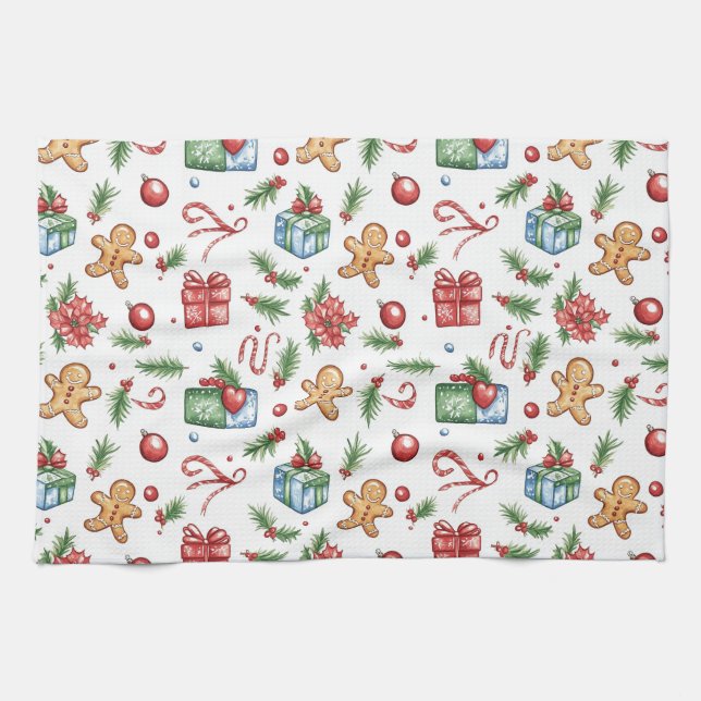 Pepparkaksgubben Cute Jul Kökshandduk (Horisontell)