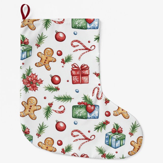 Pepparkaksgubben Cute Jul Stor Julstrumpa (Framsidan)