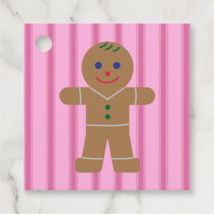 Pepparkaksgubben för roligt och Finare Rosa Gåvor Etiketter