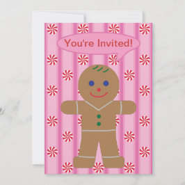 Pepparkaksgubben för roligt och Finare Rosa Inbjudningar