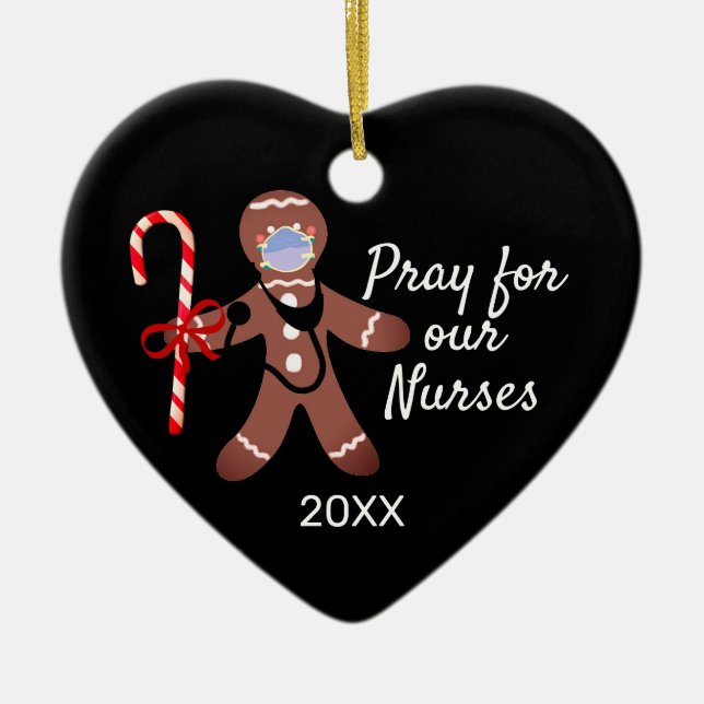 Pepparkaksgubben Julnäsa Covid Ansikte Mask Julgransprydnad Keramik (Framsidan)