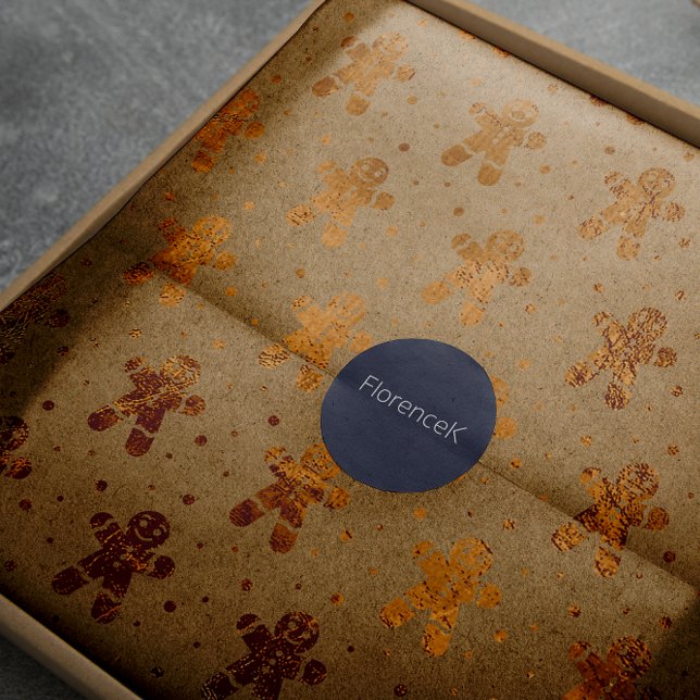 Pepparkaksgubben Kraft   God Jul Honung Guld Presentpapper (Christmas Honey Gold Gingerbread Man Kraft Wrapping Paper)