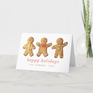 Pepparkaksgubben Modern Cute Watercolor Helgkort