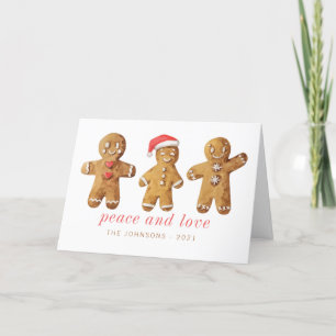Pepparkaksgubben Modern Cute Watercolor Helgkort