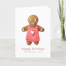 Pepparkaksgubben Modern Cute Watercolor Helgkort