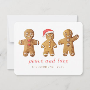 Pepparkaksgubben Modern Cute Watercolor Julkort